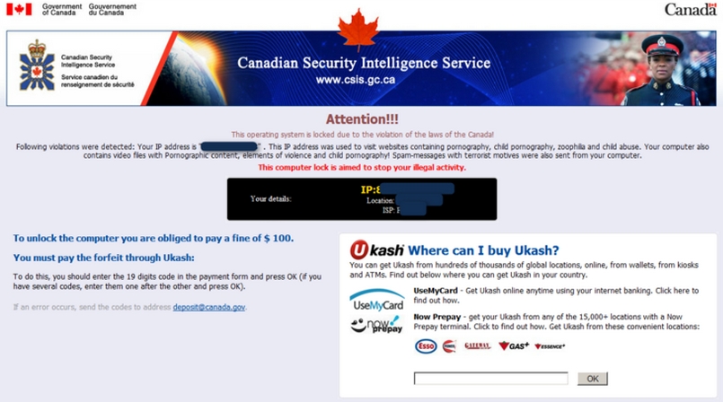 Canadian Security Intelligence Service virus