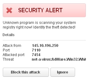 Antivirus System fake warning