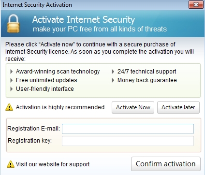 Internet Security activation