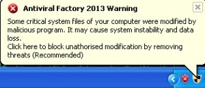 Antiviral Factory 2013 warning