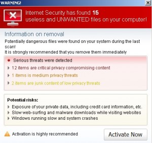 Internet Security warning