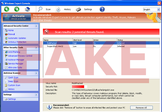 Windows Expert Console screenshot