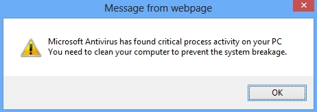 Microsoft Antivirus fake alert