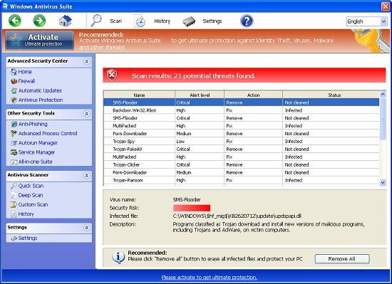 Windows Antivirus Suite malware