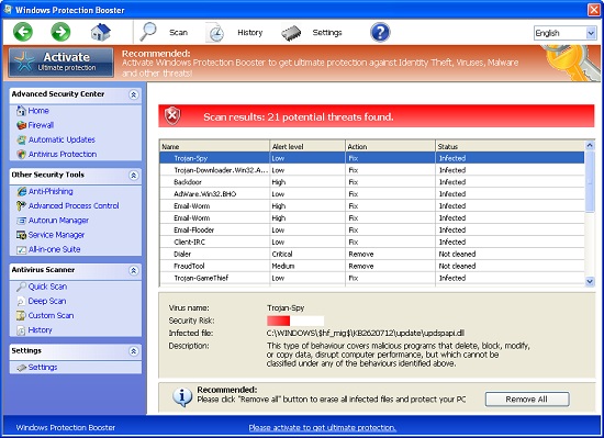 Windows Protection Booster virus