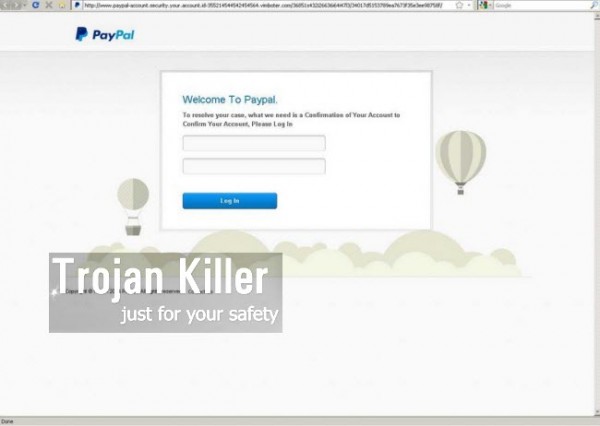 Fake PayPal account security alert