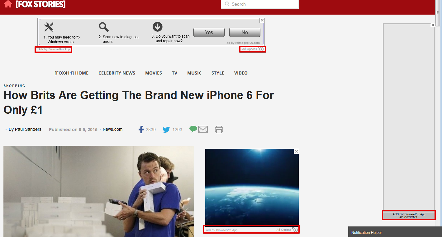 BrowserPro App adware
