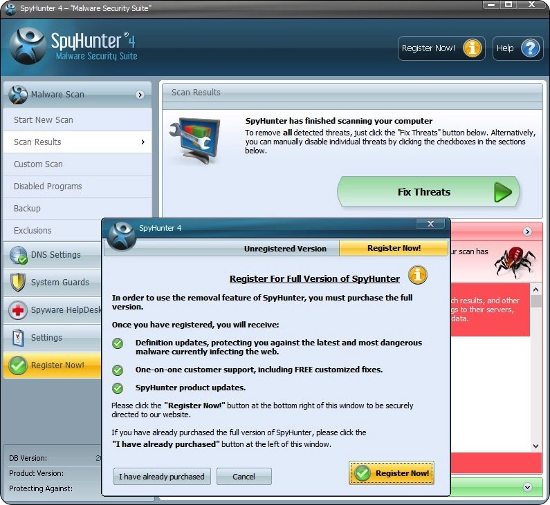 SpyHunter 4 - Fix Threats and Register Now