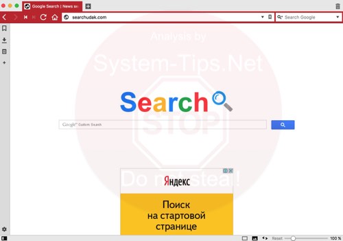 searchudak.com browser hijacker