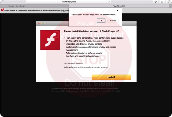 Cdn.holdlaky.com Flash Player HD scam