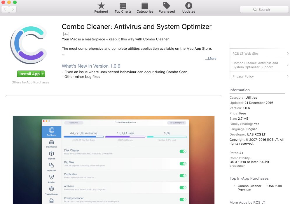 Combo Cleaner in App Store