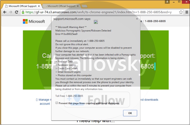 Error # 0xx90025ee9 1-888-250-6805