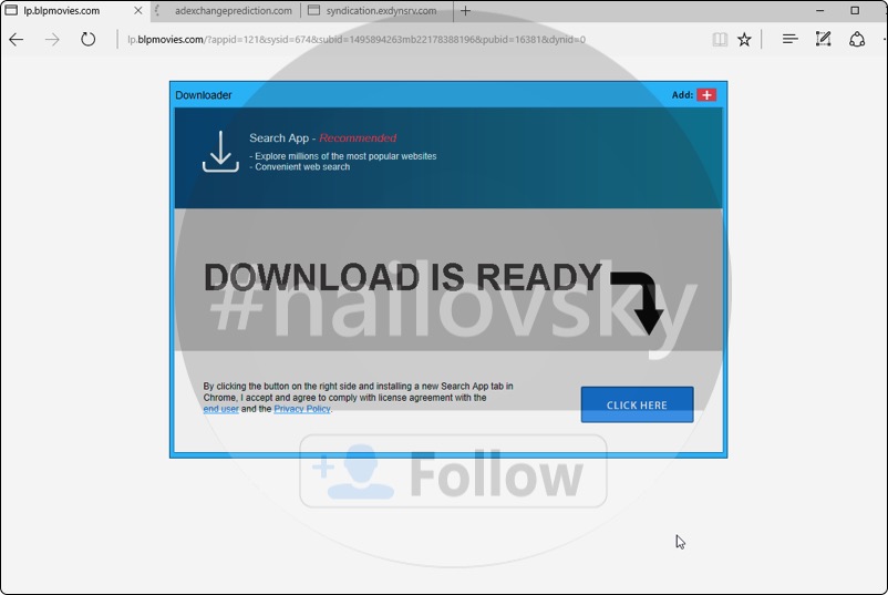 lp.blpmovies.com Search App extension