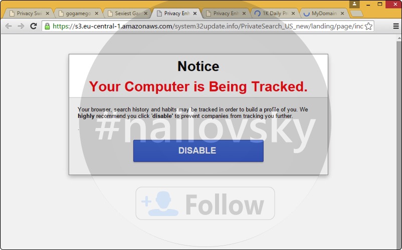'Your computer is being tracked' Notice (scam)