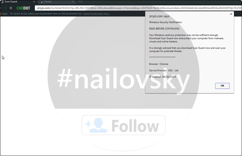 Zrryzi.com Scan Guard scam