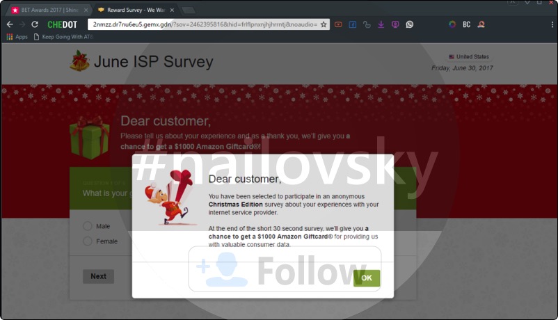 jemx.gdn Reward Survey pop-up