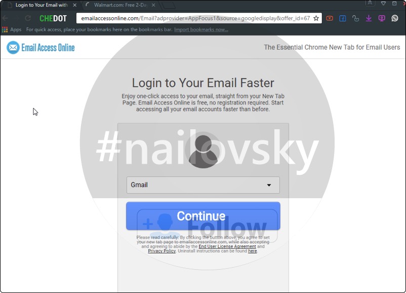 Emailaccessonline.com pop-up