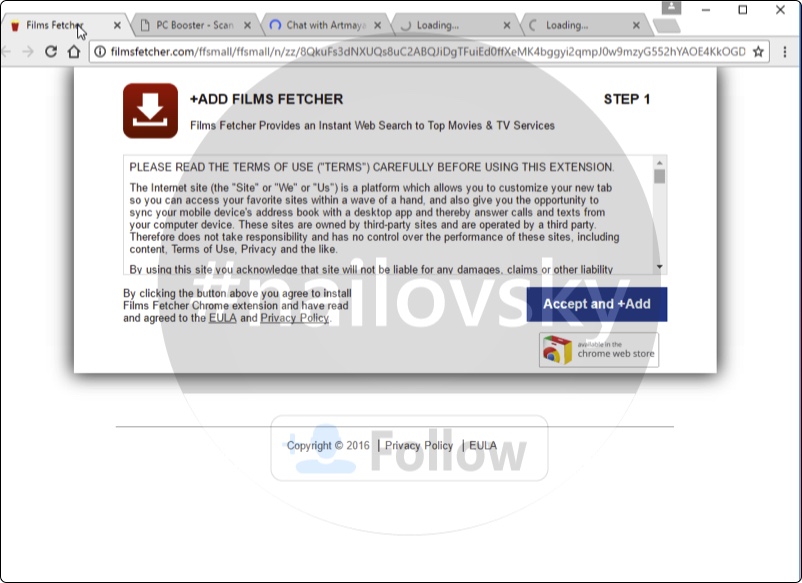 FilmsFetcher.com redirect virus