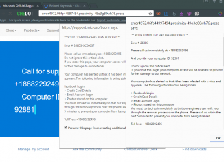 +18882292496 Error # 268D3-XC00037 scam