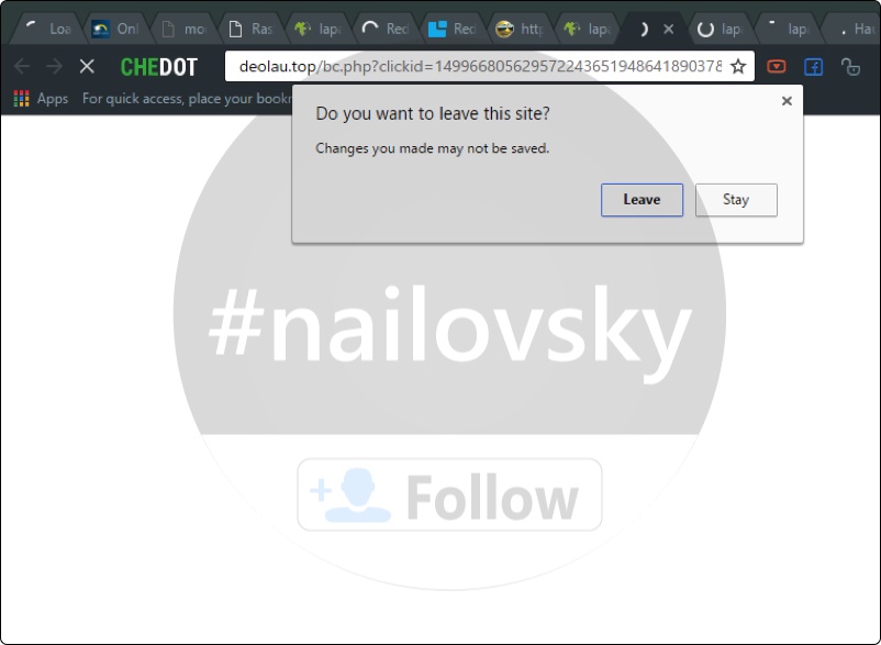 Deolau.top extension pop-up