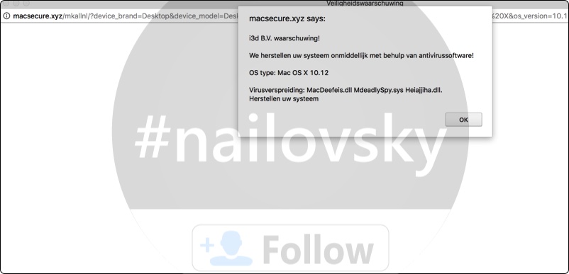 Macsecure.xyz pop-up scam