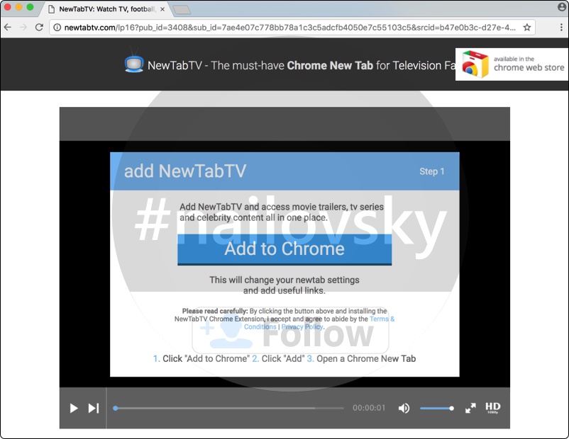 NewTabTV Chrome New Tab