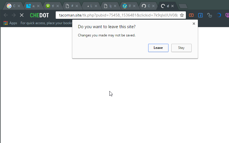 Tacoman.site extension pop-up