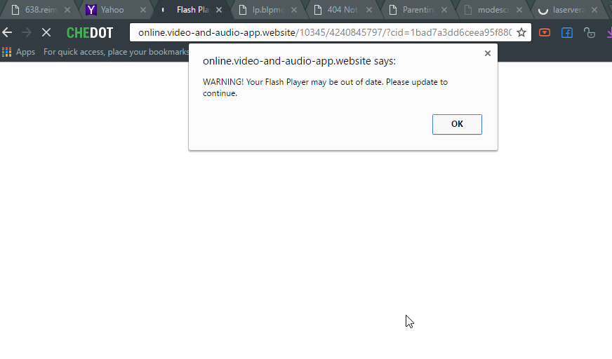 Online.video-and-audio-app.website pop-up