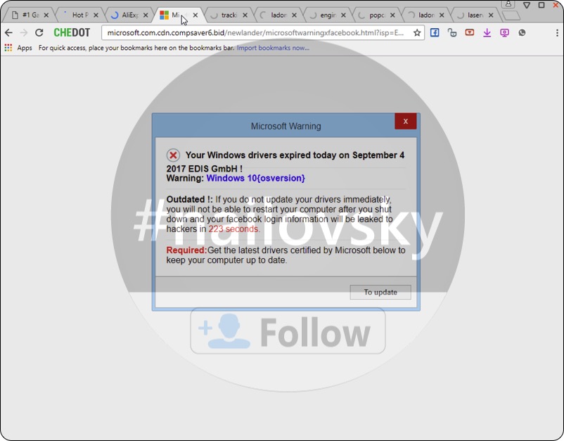 Microsoft.com.cdn.compsaver6.bid Microsoft Warning scam