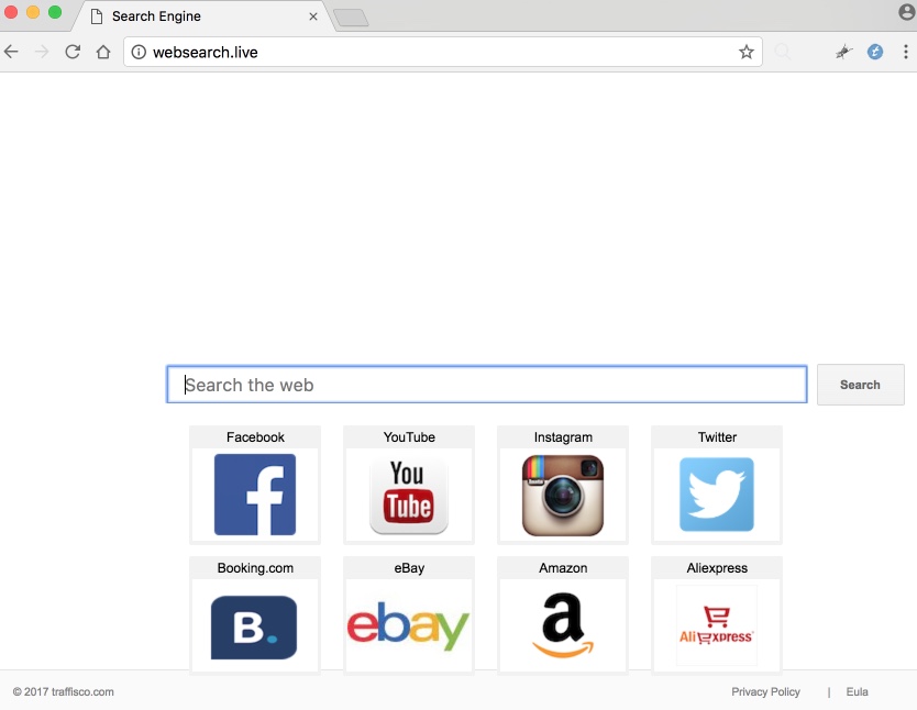 Websearch.live Search Engine hijacker