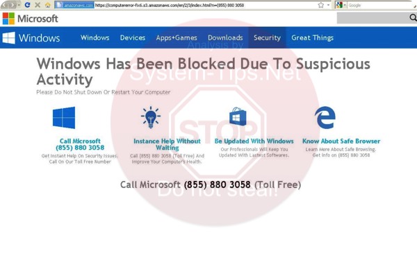 (855) 880 3058 computererror-fix6.s3.amazonaws.com scam