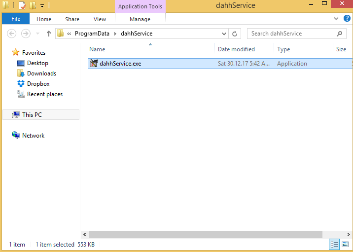 DahhService.exe (32 bit) folder