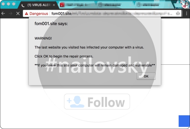 Fom001.site (1) Virus Alert scam