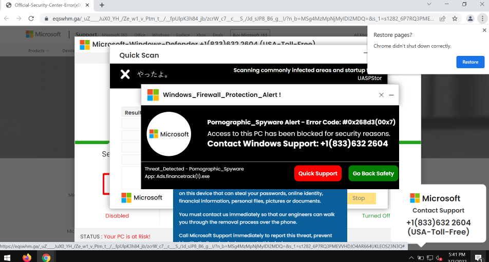 +1(833)632 2604 fake Windows Support scam