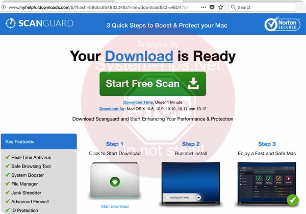 Myhelpfuldownloads.com fake alert