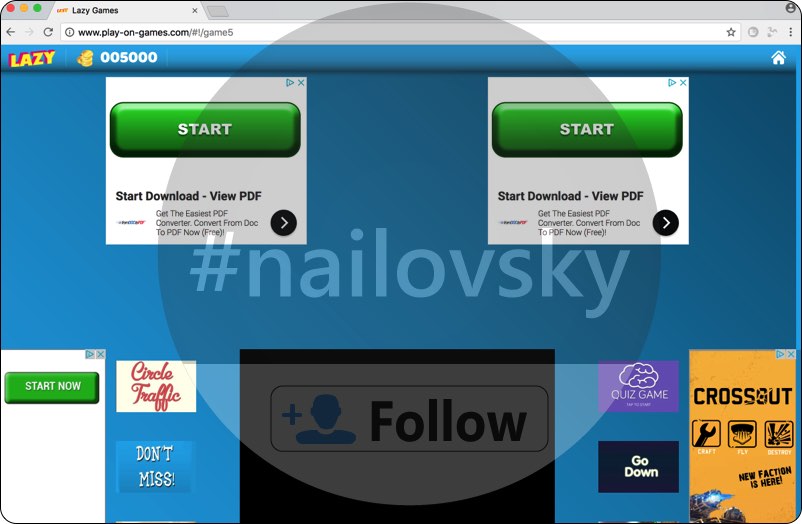 play-on-games.com Lazy Games pop-up