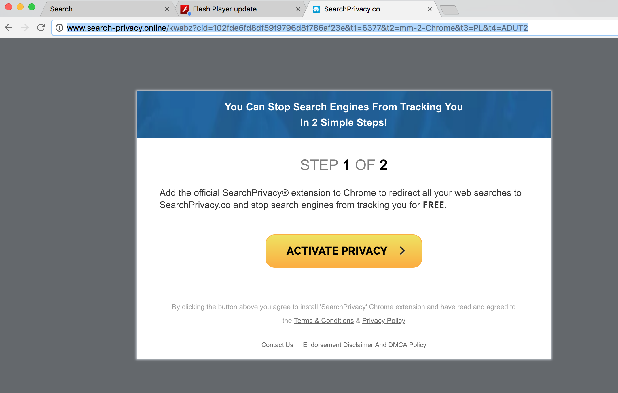 Search-privacy.online pop-up in Google Chrome.