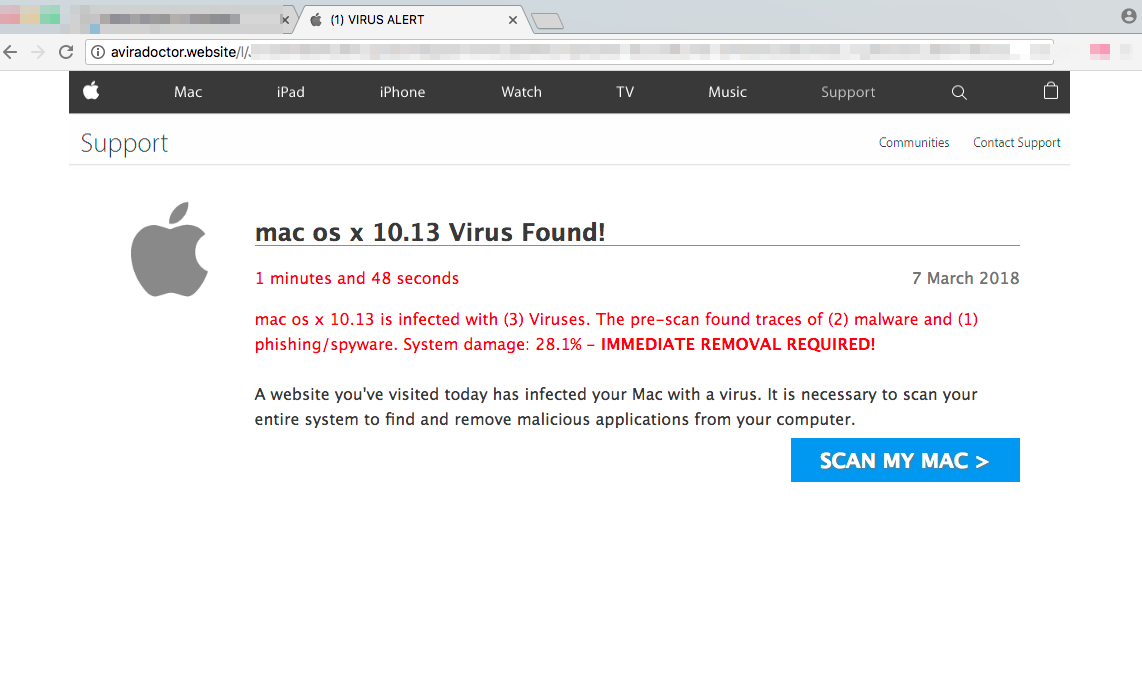 Aviradoctor.website (1) Virus Alert scam