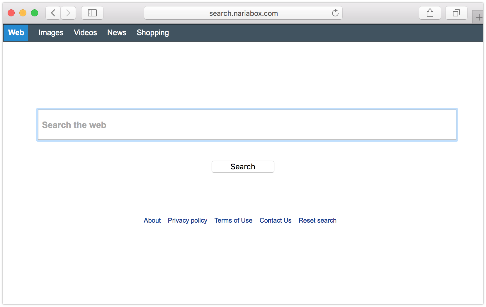 Search.nariabox.com Mac browser hijacker