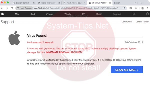 Nob000.site (1) Scanner fake alert
