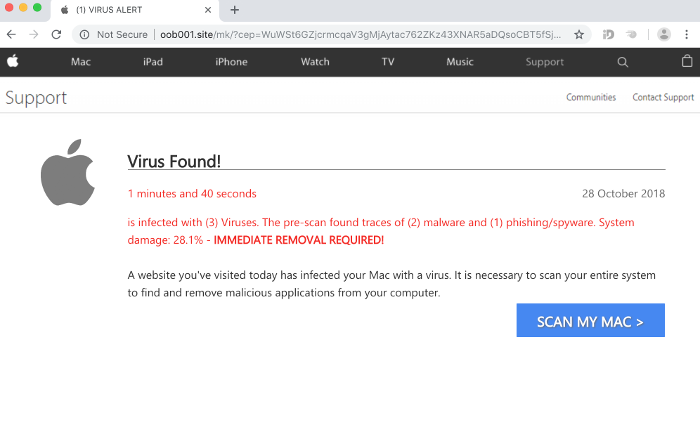 Oob001.site (1) Virus Alert scam