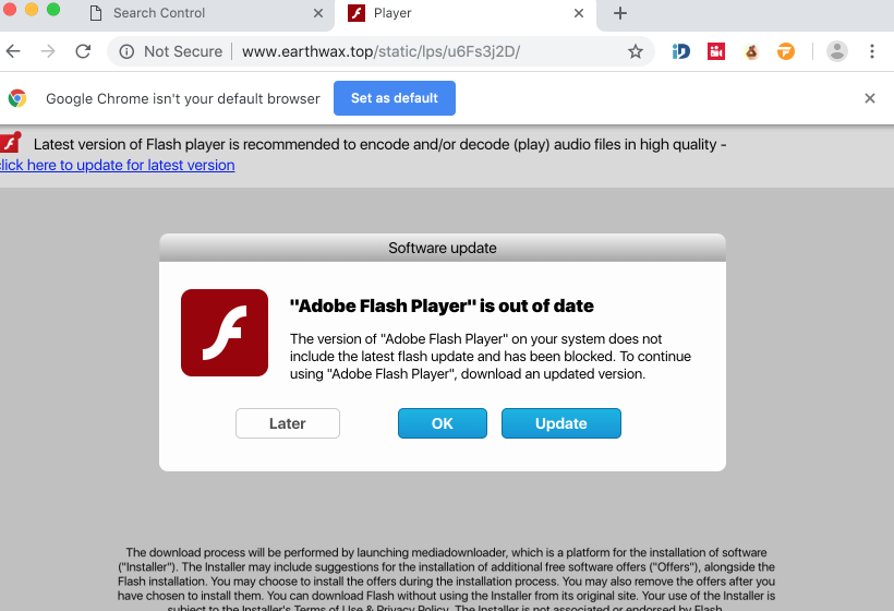 Earthwax.top fake Adobe alert