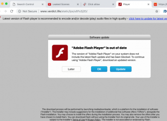 Verdict.life fake Adobe Flash Player update alert